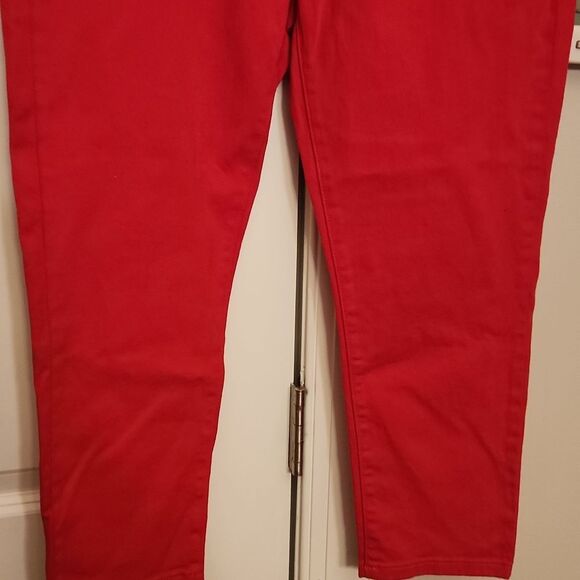 Michael Kors "Izzy" Cropped Skinny Jeans In "True Red" Size 8 NWT - Picture 4 of 9